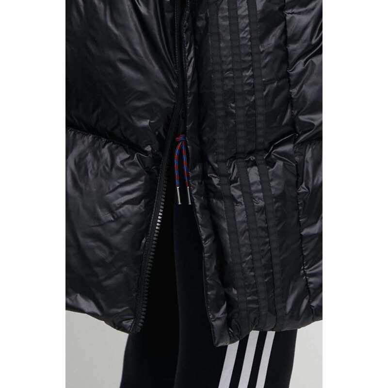 Páperová bunda adidas Originals dámska, čierna farba, zimná, oversize, IR7119