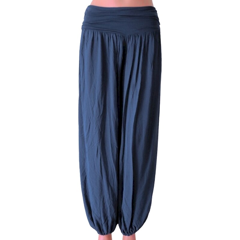 Dámske letné voľné nohavice - tmavomodré 49710318