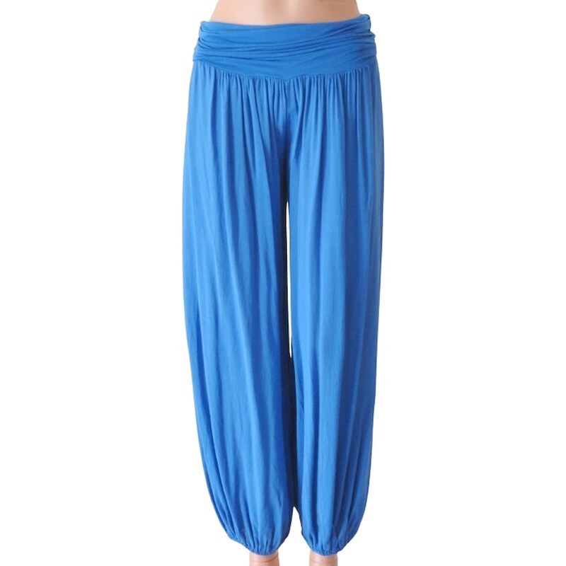 Dámske letné voľné nohavice - kráľovské modré 49710319