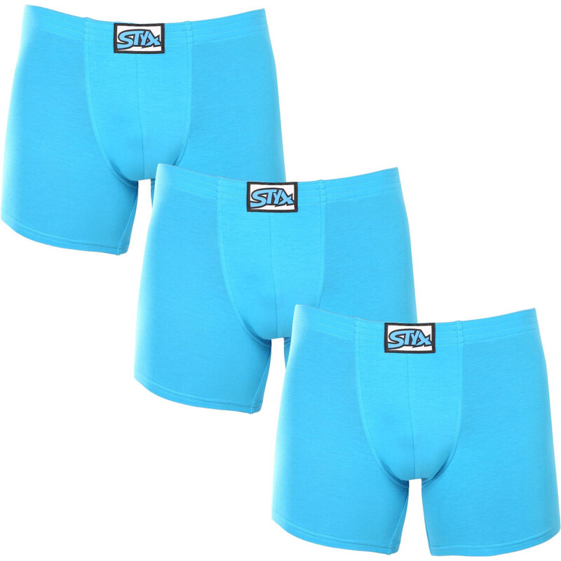 3PACK pánske boxerky Styx long klasická guma svetlo modré (3F1169) 49716746