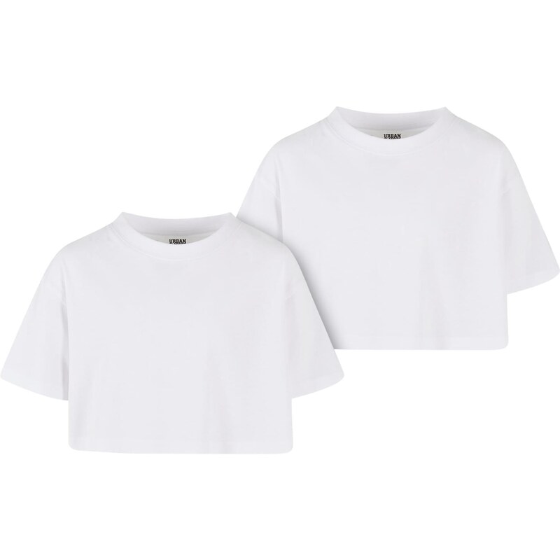 E-shop Urban Classics Girls Short Kimono Tee - 2 Pack White+White