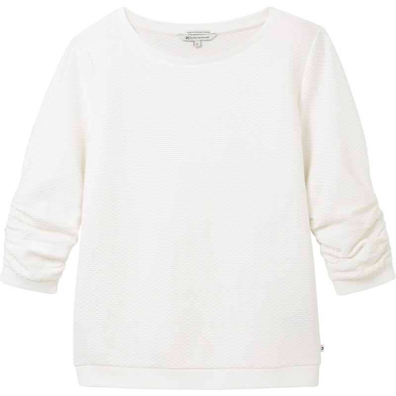 TOM TAILOR DENIM Mikina šedobiela 49726822