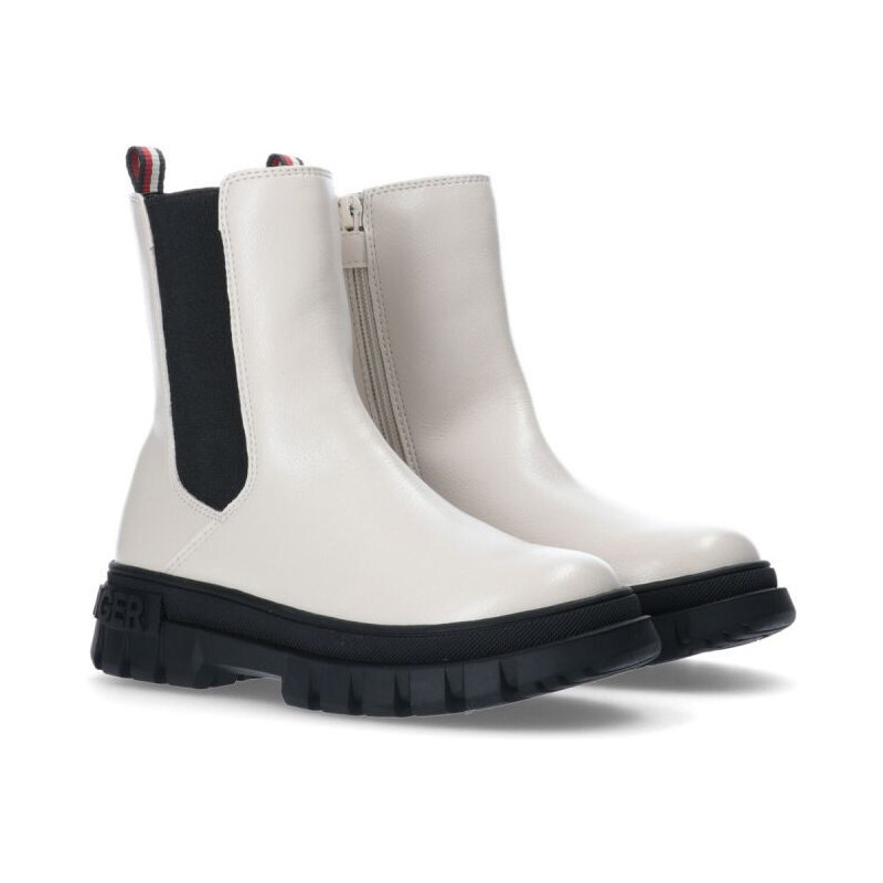 Dámske členkové topánky T3A5-33058-1355101-101 Ecru with Black - Tommy 49792743