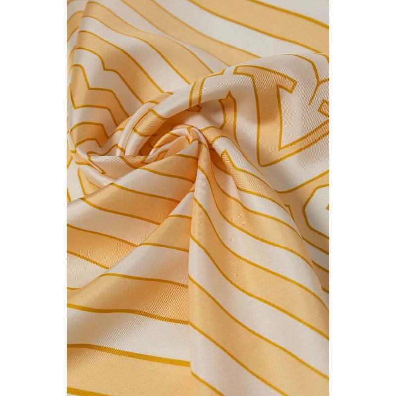 Hodvábna šatka Lanvin žltá farba,vzorovaná,6L9090.SR554