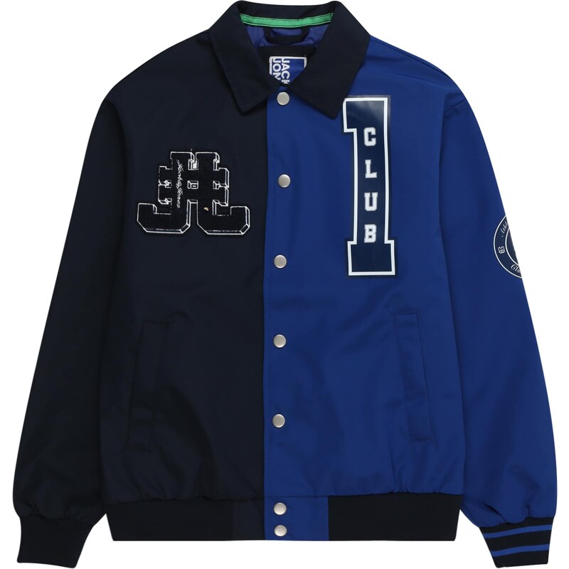 Jack & Jones Junior Prechodná bunda 'Ecole' námornícka modrá / tmavomodrá / biela