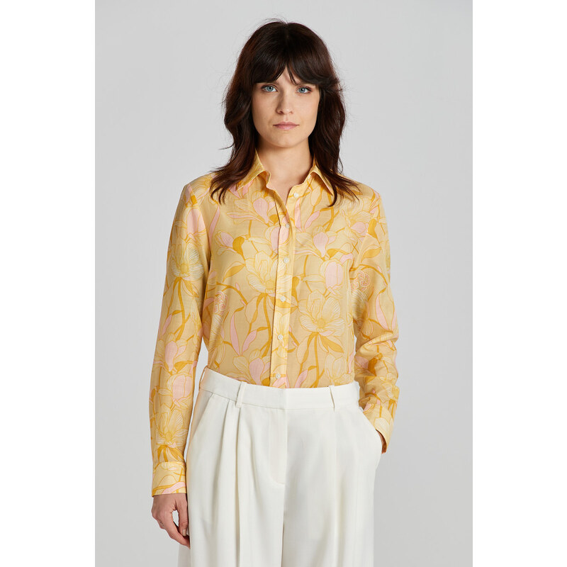 KOŠEĽA GANT REG MAGNOLIA PRINT COT SILK SHIRT DUSTY YELLOW 49844681