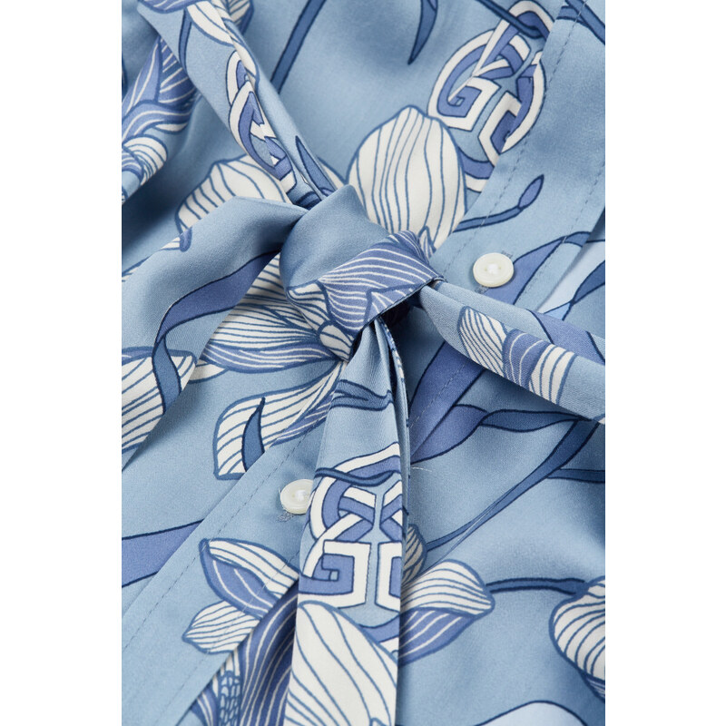 ŠATY GANT REL MAGNOLIA PRINT SHIRT DRESS modrá 32