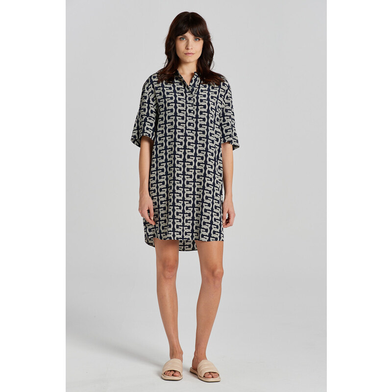 ŠATY GANT REL G PATTERN SS TUNIC EVENING BLUE 49844694