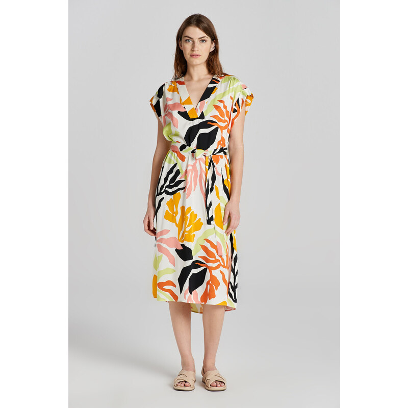 ŠATY GANT REL PALM PRINT SS DRESS MEDAL YELLOW 49844698