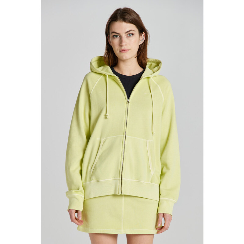 MIKINA GANT REL SUNFADED ZIP HOODIE PASTEL LIME 49844700