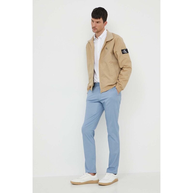 Bunda Calvin Klein Jeans pánska, béžová farba, prechodná, J30J325102