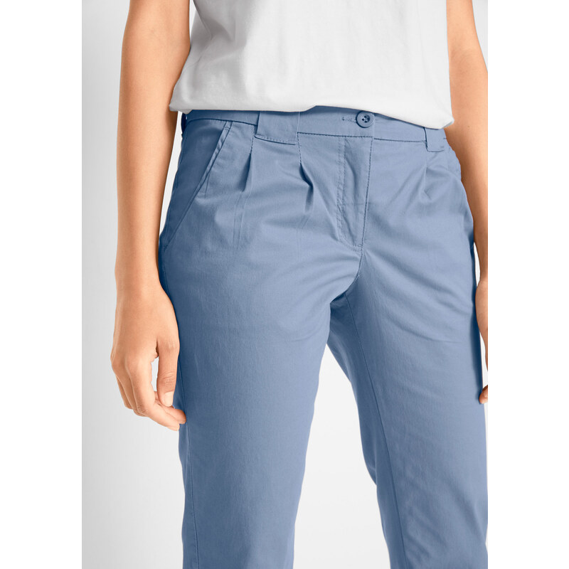 bonprix Strečové chino nohavice, farba modrá