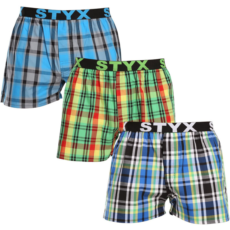 3PACK pánske trenky Styx športová guma viacfarebné (3B101720) 49902506
