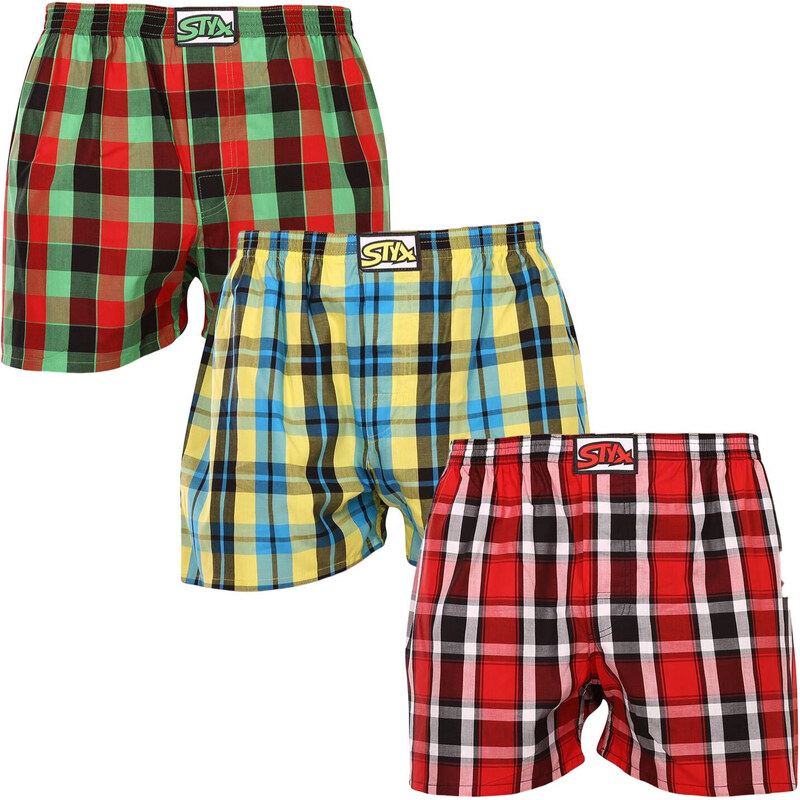 3PACK pánske trenky Styx klasická guma viacfarebné (3A093338) 49902508