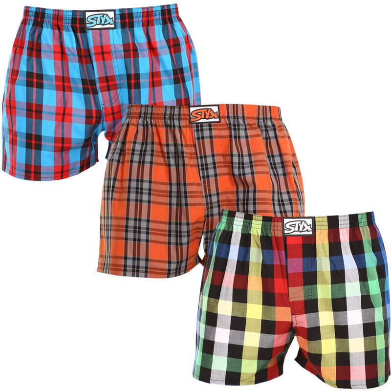 3PACK pánske trenky Styx klasická guma viacfarebné (3A092613) 49902507