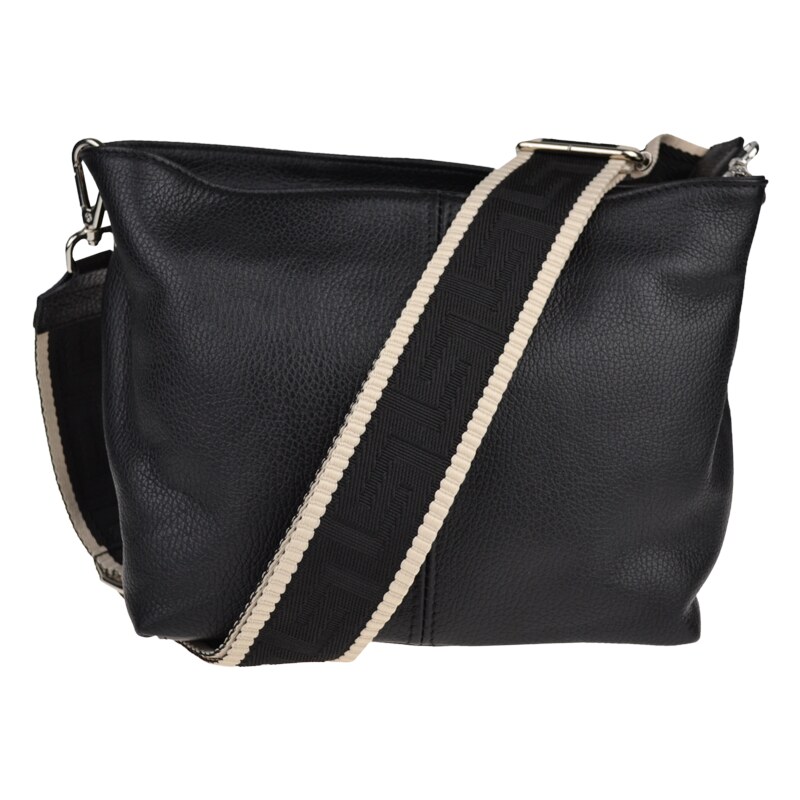 Čierna kožená talianska crossbody kabelka Batilda Nera s prídavným 49862033