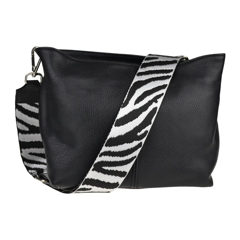 Čierna kožená talianska crossbody kabelka Batilda Nera s prídavným 49862034