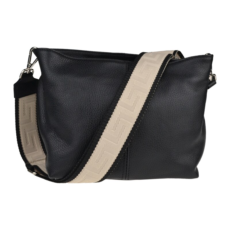 Čierna kožená talianska crossbody kabelka Batilda Nera s prídavným 49862030