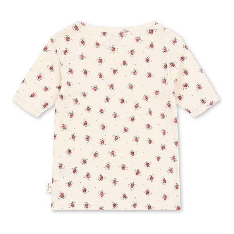 Detské bavlnené tričko Konges Sløjd béžová farba, vzorovaný