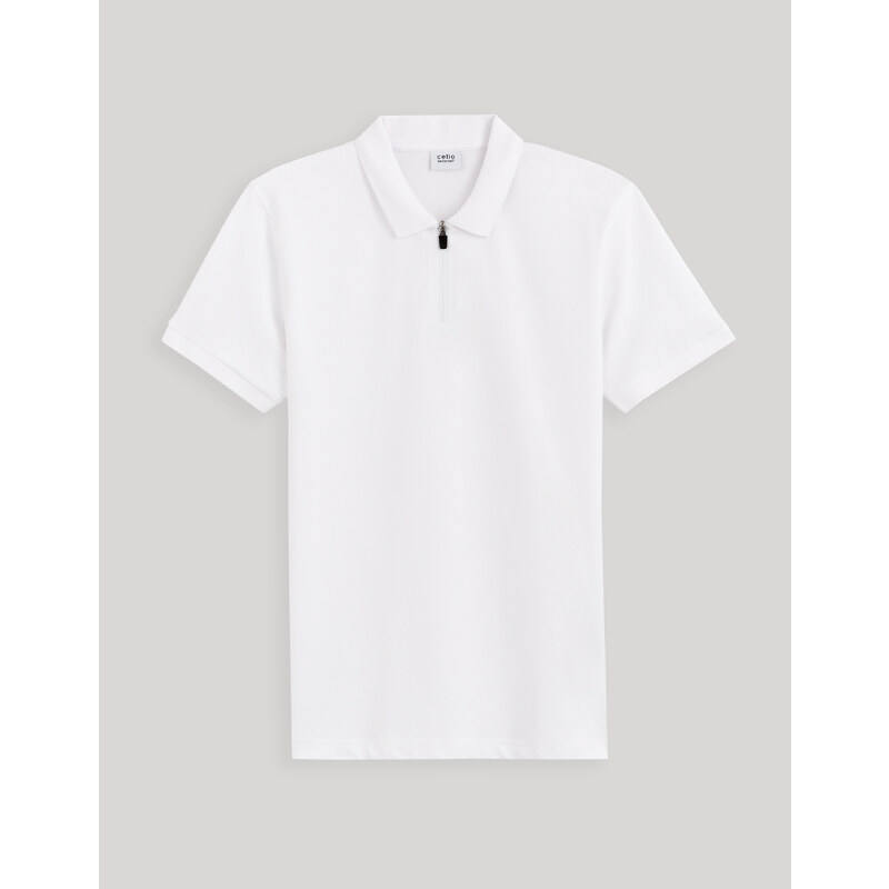 Biele pánske basic polo tričko Celio Gebenoit 50578825