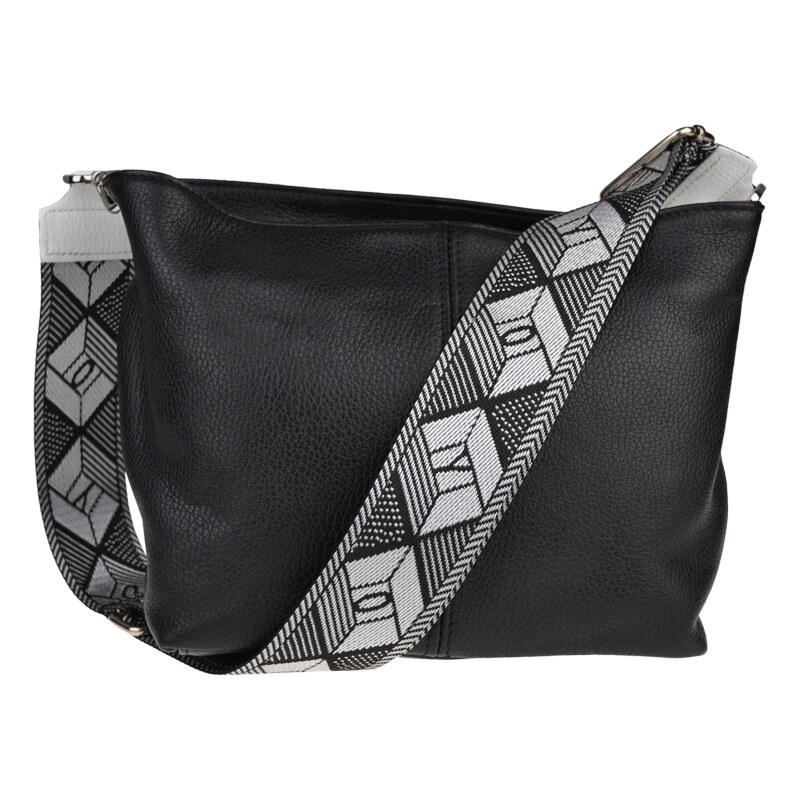 Čierna kožená talianska crossbody kabelka Batilda Nera s prídavným 49876871