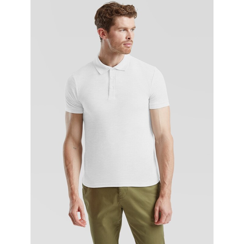 Fruit of the Loom Biała koszulka męska polo Tailored Fit Friut of the 50632252
