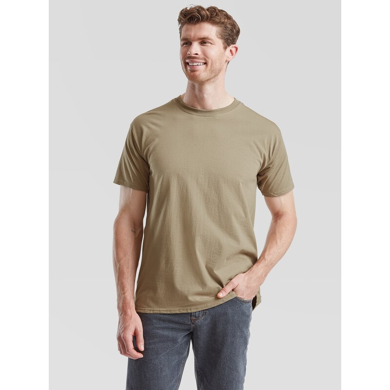 Khaki mens t-shirt Valueweight Fruit of the Loom 50507914