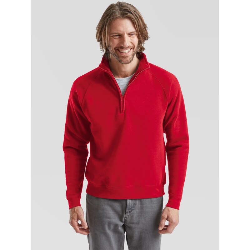 Červený pánsky sveter na zips Fruit of the Loom 50622051