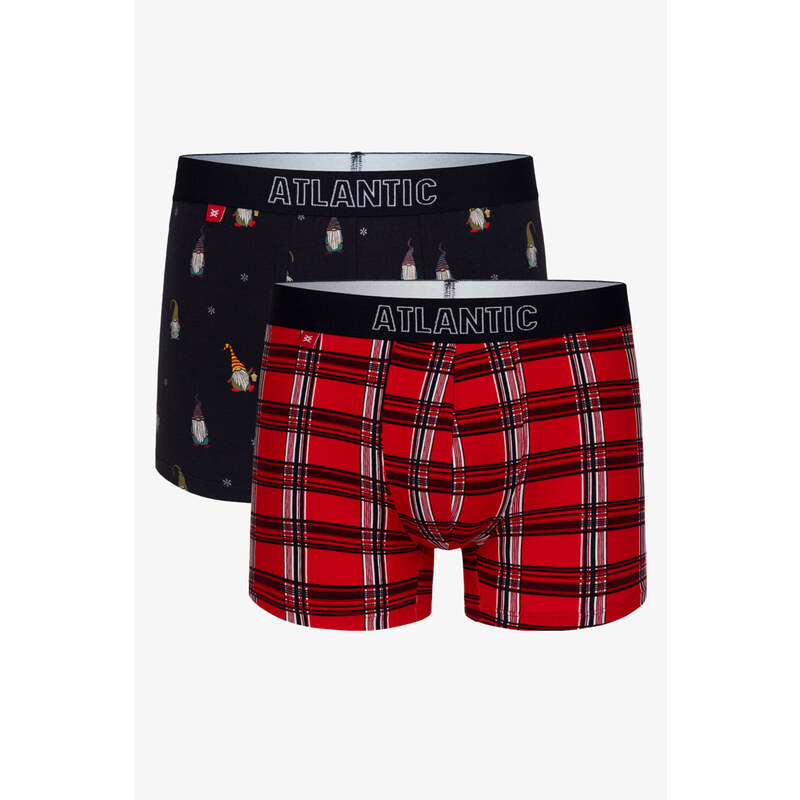 Mens Boxer Shorts ATLANTIC 2Pack - Dark Blue/Red 50641393