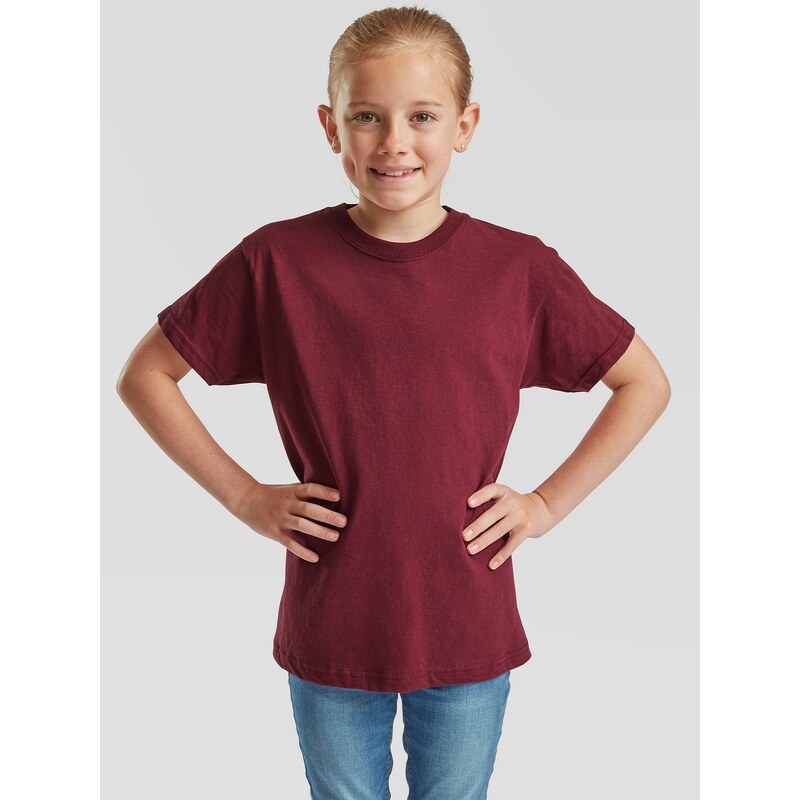 E-shop Burgundy Childrens T-shirt Original Fruit of the Loom