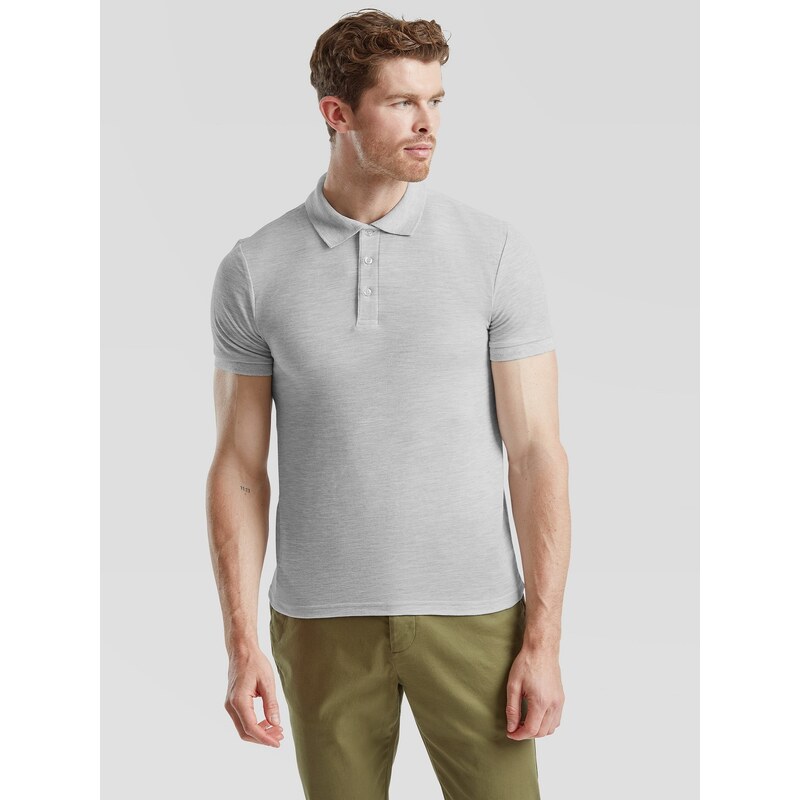 Fruit of the Loom Light Grey Mens Polo Shirt Tailored Fit Friut of the 50558061