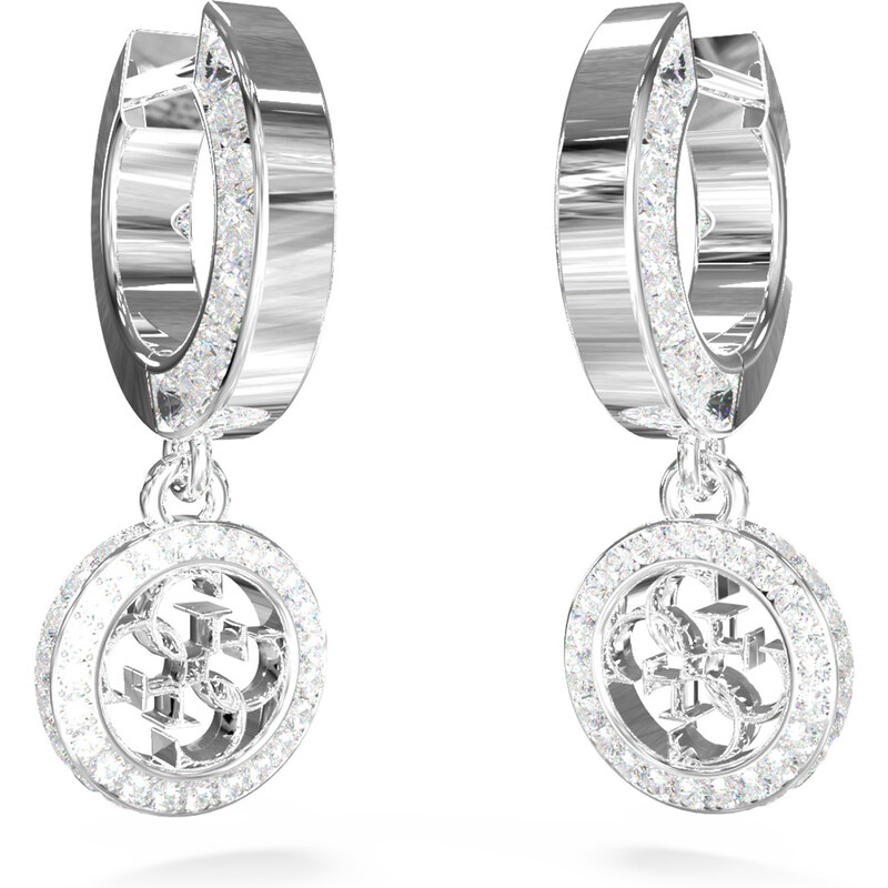 Guess Štýlové oceľové náušnice so zirkónmi 4G Crush JUBE04165JWRHT/U 66594257