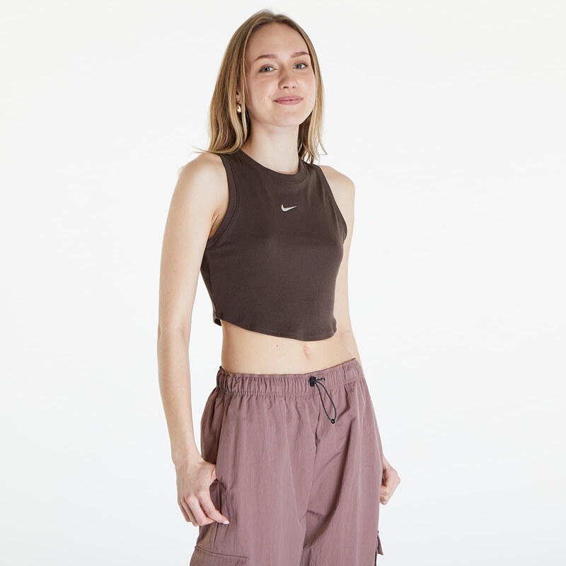 Nike Sportswear Essentials Womens Ribbed Cropped Tank Baroque Brown/ 50308466
