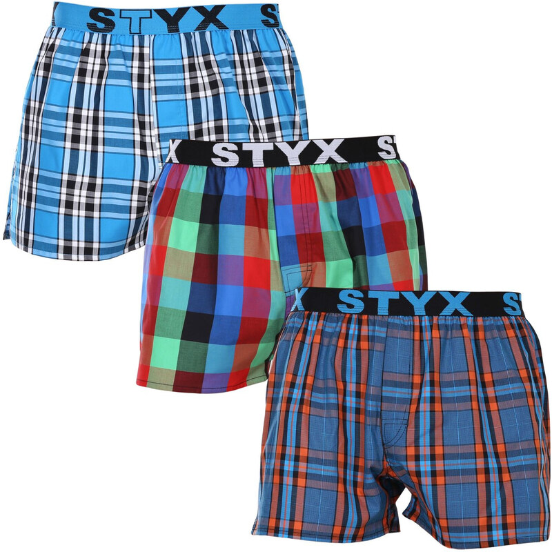 3PACK pánske trenky Styx športová guma viacfarebné (3B100710) 49924530