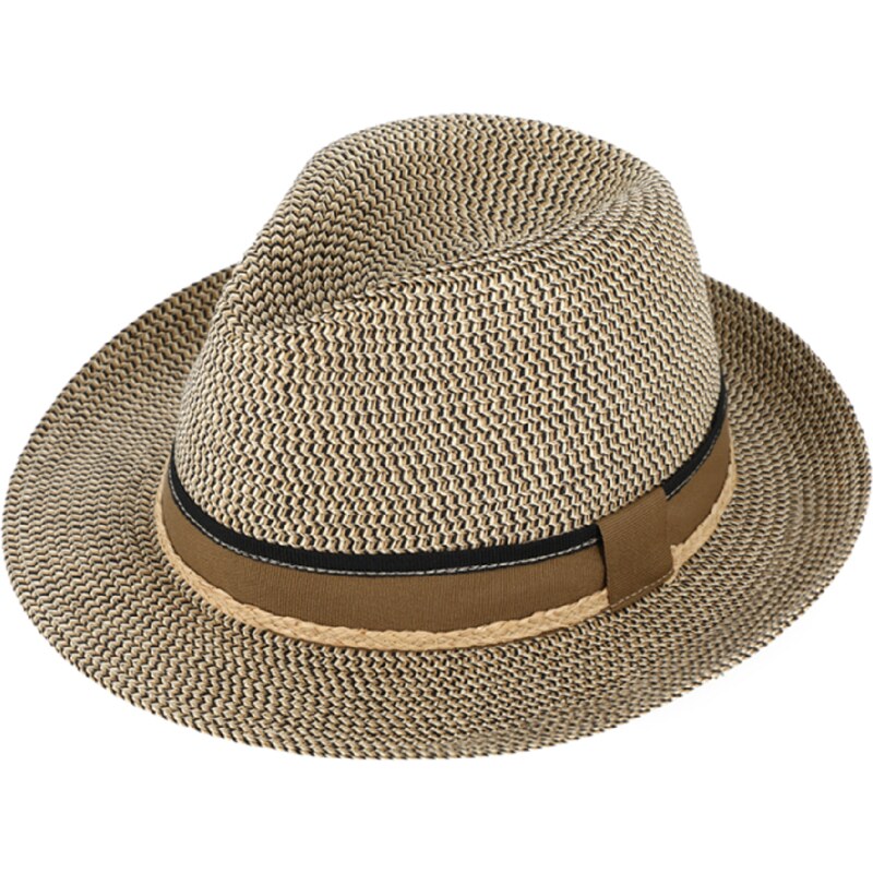 Fiebig - Headwear since 1903 Letný béžový klobúk Fiebig - Traveller Toyo Melange
