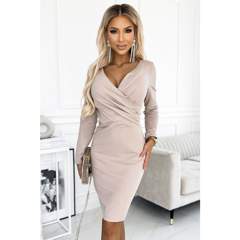 Glara Bavlnené puzdrové zavinovacie šaty 49903520