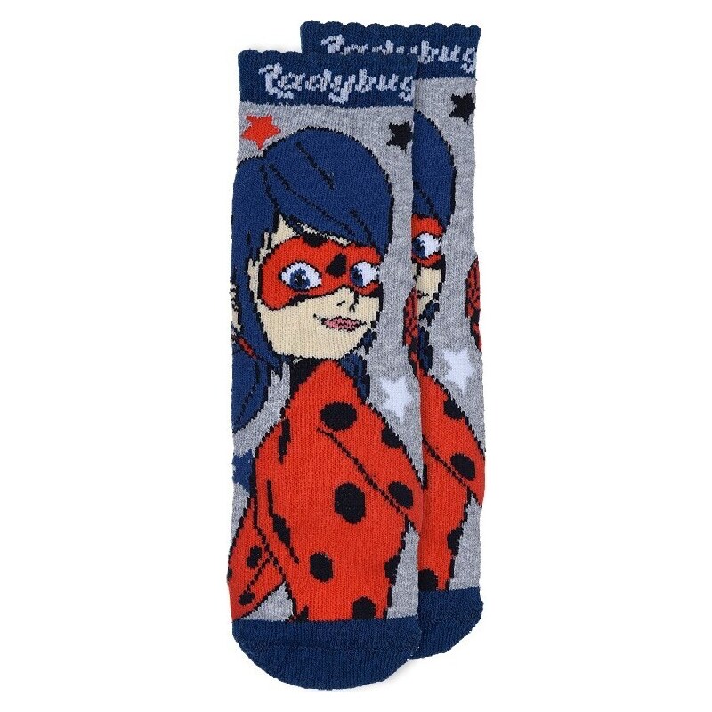 BASIC Sivo-modré dievčenské ponožky s potlačou Miraculum 49903870