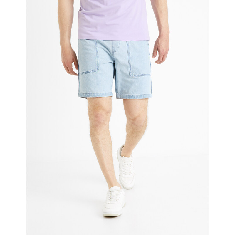 Svetlomodré pánske džínsové kraťasy Celio Domalobm4 66963431