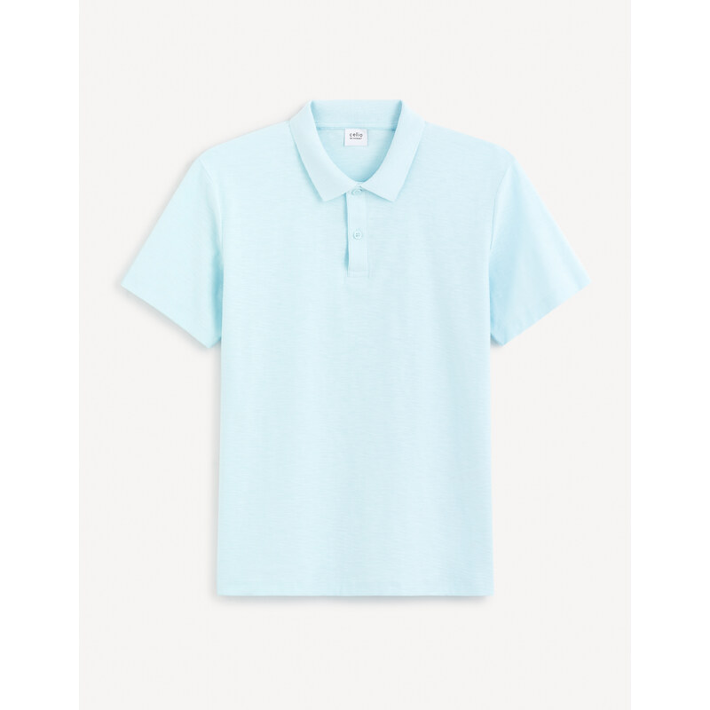 Tyrkysové pánske basic polo tričko Celio Feflame 50664039