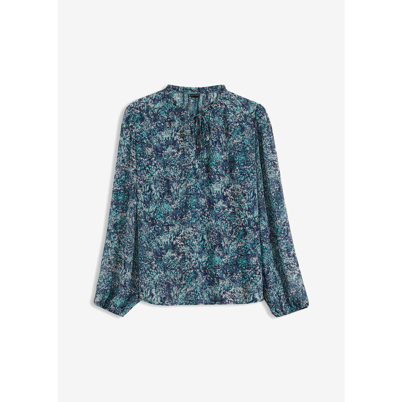 bonprix Tuniková blúzka so šnúrkou, farba modrá 49925649