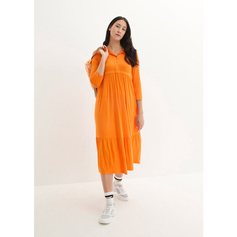 bonprix Materské šaty/šaty na dojčenie s golierom, farba oranžová