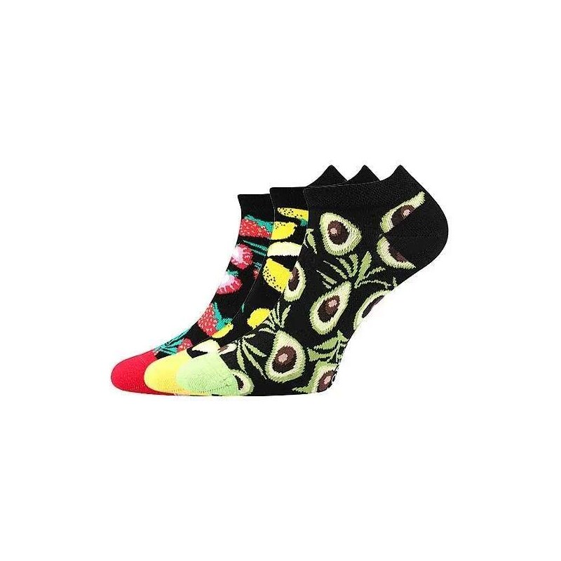 DEDON kotníčkové veselé barevné ponožky Lonka - JAHODY Mix farieb 35 49933085