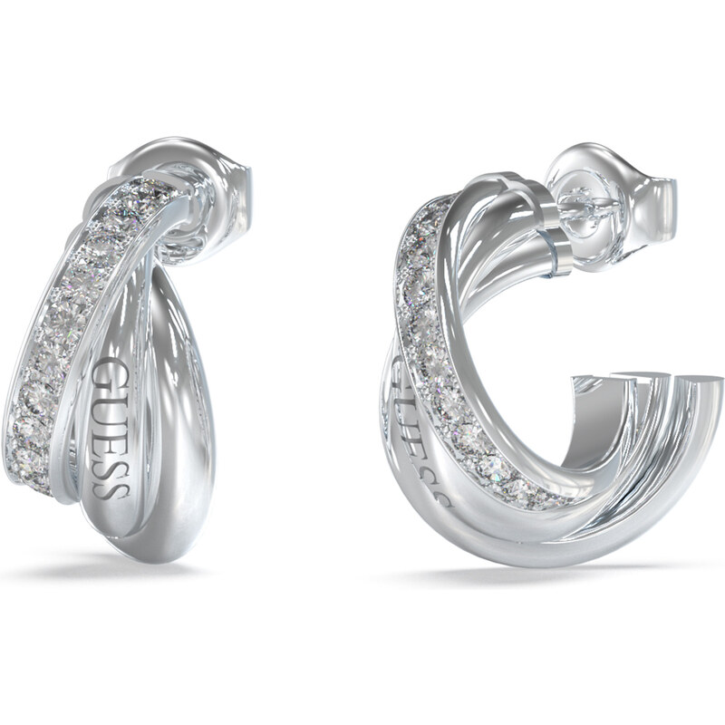 Guess Slušivé oceľové náušnice so zirkónmi Perfect JUBE04066JWRHT/U 66584755
