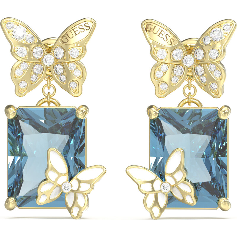 Guess Pozlátené náušnice s motýlikmi Chrysalis JUBE04089JWYGABT/U 66592119