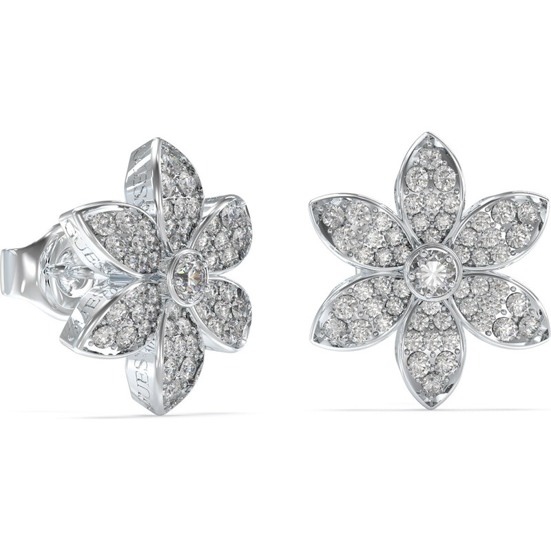 Guess Oceľové náušnice so zirkónmi White Lotus JUBE04145JWRHT/U 66588848