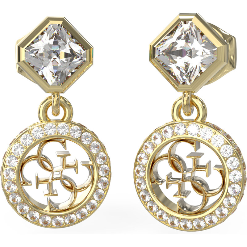 Guess Pozlátené náušnice s príveskami 4G Crush JUBE04154JWYGT/U 66583362