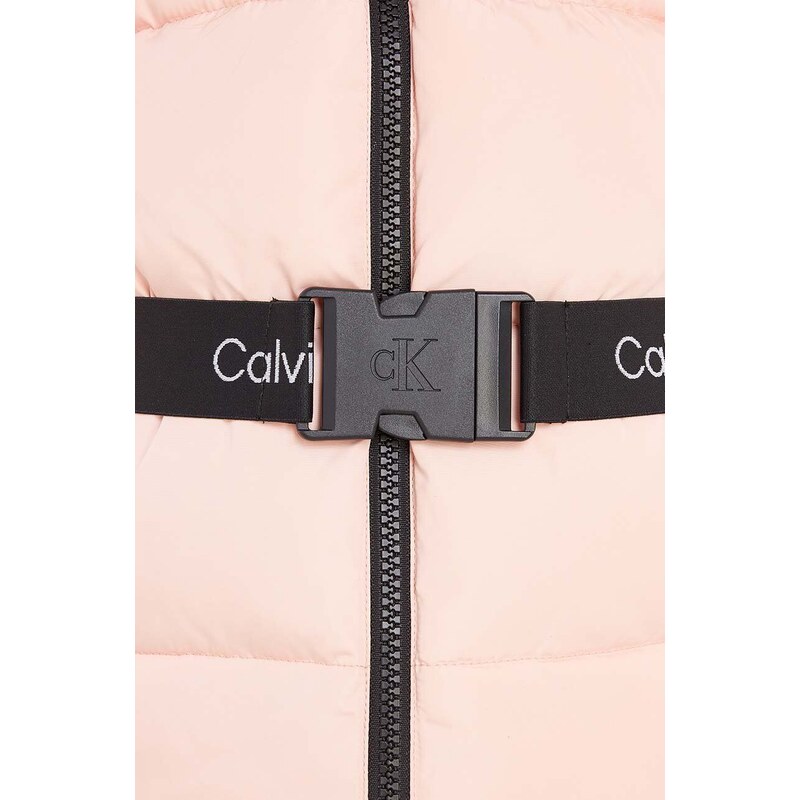Detská bunda Calvin Klein Jeans ružová farba
