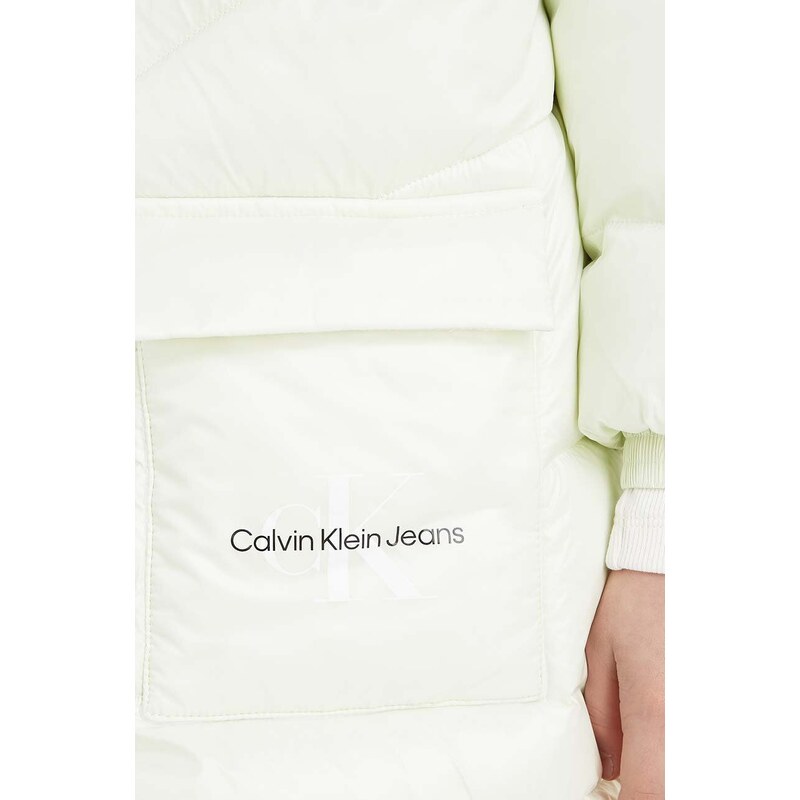 Detská bunda Calvin Klein Jeans zelená farba
