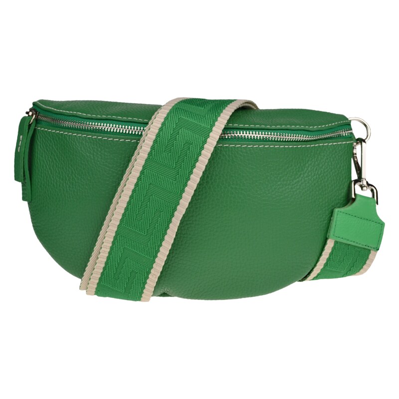 Zelená kožená talianska crossbody kabelka Reni Grande Verde s 49949650