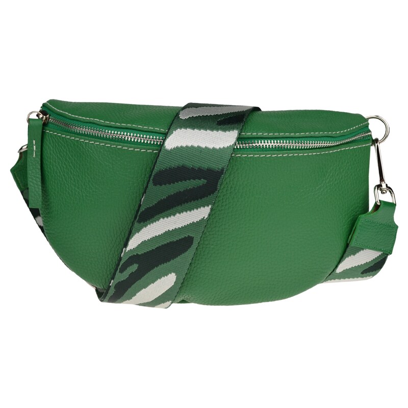 Zelená kožená talianska crossbody kabelka Reni Grande Verde s 49949651